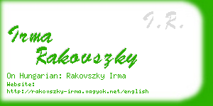 irma rakovszky business card